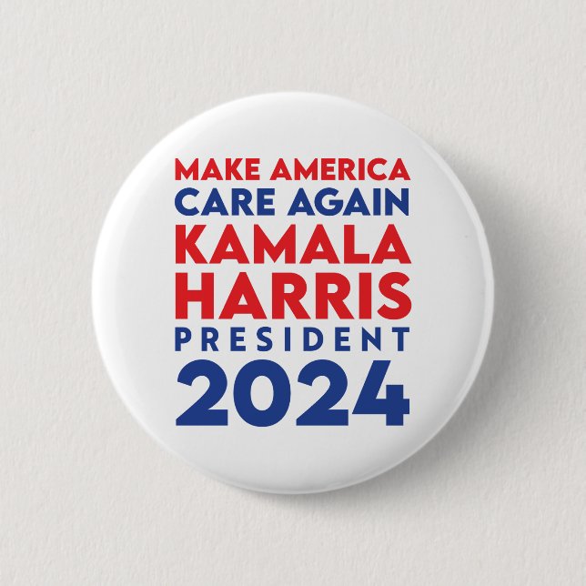 Amerikas Sorge um Harris Präsident 2024 Button (Vorderseite)