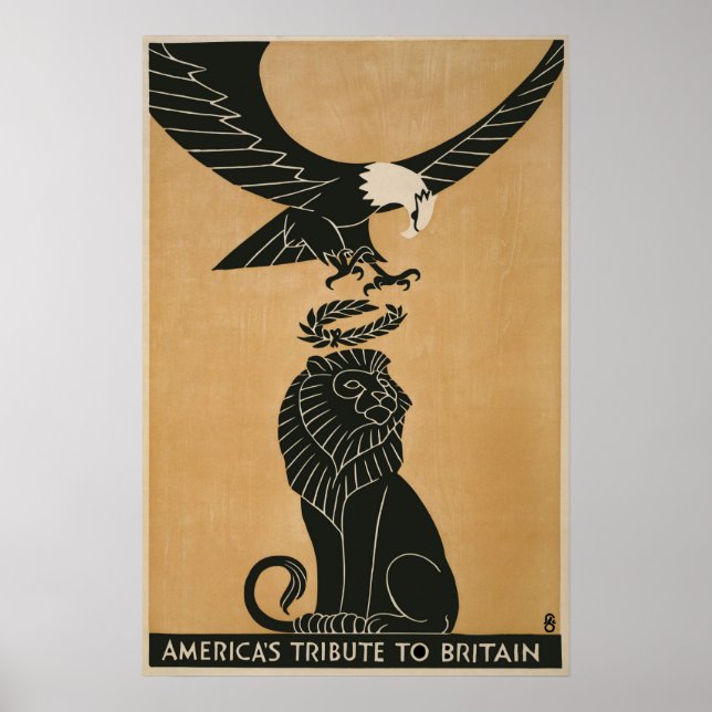 Amerikas Tribut an Großbritannien im Ersten Weltkr Poster (Vorne)