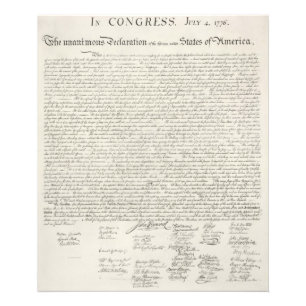 Amerikas Unabhängigkeitserklärung Fotodruck