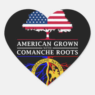 Amerikas Wachstum mit Comanche Roots Herz-Aufkleber