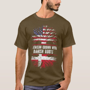 Amerikas Wachstum mit dänischer Flagge USA Dänemar T-Shirt