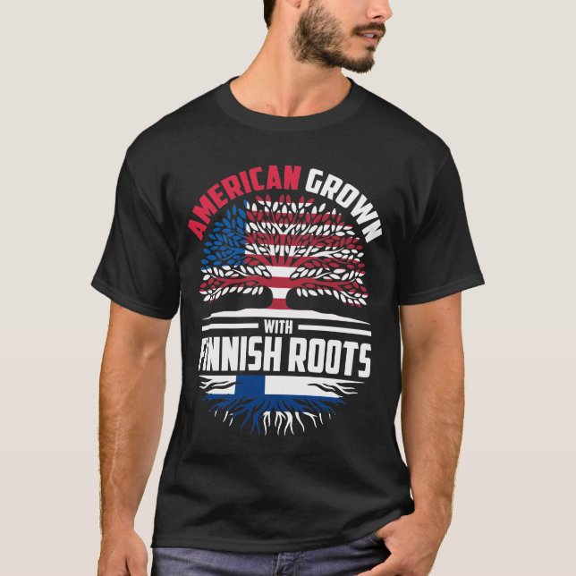Amerikas Wachstum mit Finnischer Roots Finnland Fl T-Shirt (Vorderseite)
