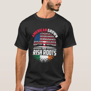 Amerikas Wachstum mit irischer Roots-Irland-Flagge T-Shirt