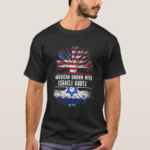 Amerikas Wachstum mit israelischer Roots USA Flagg T-Shirt