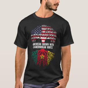 Amerikas Wachstum mit kamerunischer Roots-USA-Flag T-Shirt