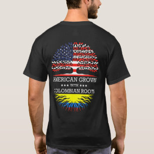 Amerikas Wachstum mit kolumbianischer Roots-Flagge T-Shirt