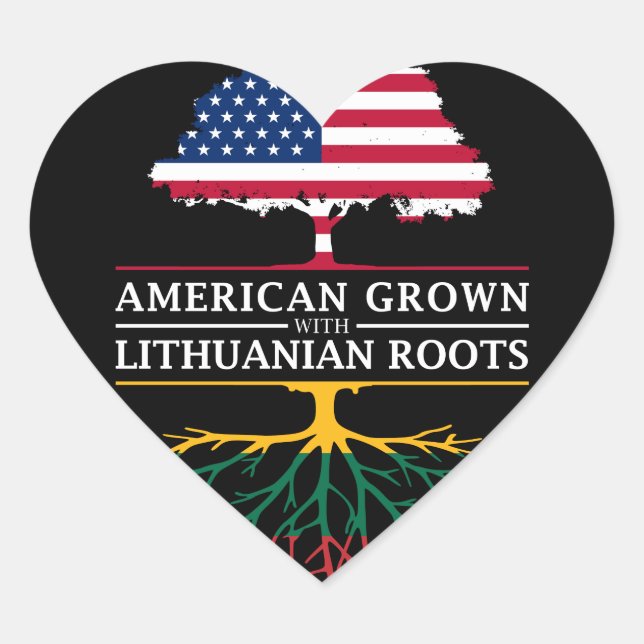 Amerikas Wachstum mit litauischen Roots Litauen Herz-Aufkleber (Vorderseite)