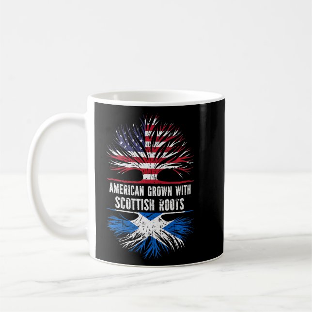 Amerikas Wachstum mit schottischen Roots US-Flagge Kaffeetasse (Links)