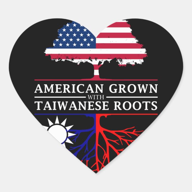 Amerikas Wachstum mit taiwanesischen Roots Taiwan Herz-Aufkleber (Vorderseite)