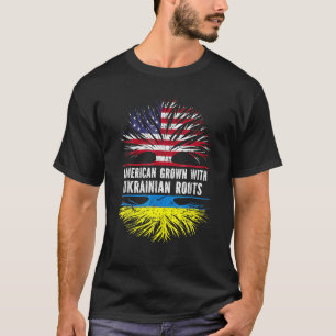 Amerikas Wachstum mit ukrainischen Roots USA Flag T-Shirt