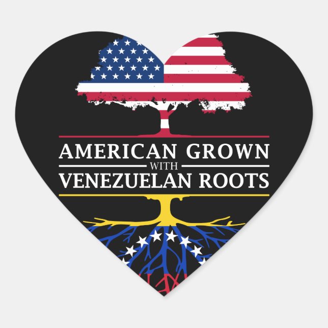 Amerikas Wachstum mit venezolanischen Wurzeln Vene Herz-Aufkleber (Vorderseite)