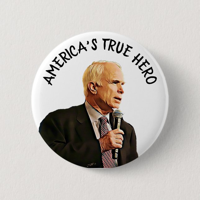 Amerikas wahrer Held John McCain Gedenkstätte Button (Vorderseite)