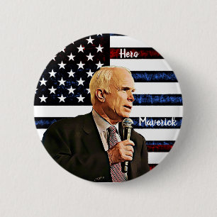 Amerikas wahrer Held John McCain Gedenkstätte Button