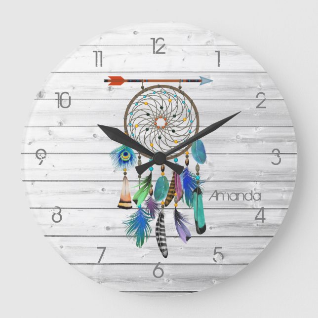Amérindien Dreamcatcher Grande horloge (Recto)