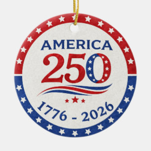 Amérique 250 Ornement 1776–2026 Souvenir Patriotiq