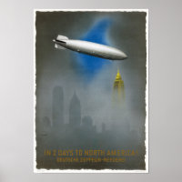Amérique du Nord Zeppelin Poster vintage 1937