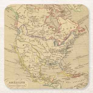 Amerique Septentrionale en 1840 Rechteckiger Pappuntersetzer