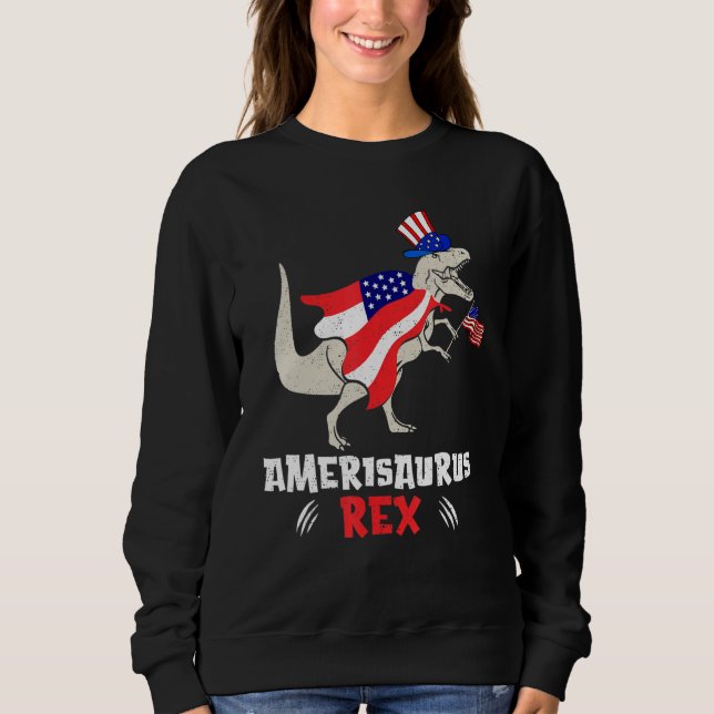 Amerisaurus Rex American Flag 4th of July T Rex Di Sweatshirt (Vorderseite)