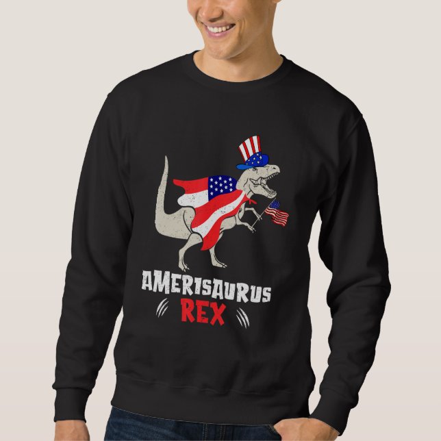 Amerisaurus Rex American Flag 4th of July T Rex Di Sweatshirt (Vorderseite)
