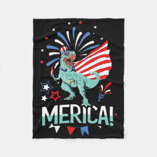 Amerisaurus Rex American Flag Independence Day Mer Fleecedecke