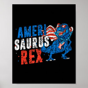 Amerisaurus rex Amerika USA Unabhängigkeit 4. Poster