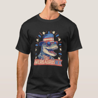 Amerisaurus Rex Funny Dinosaur American Flag 4. O T-Shirt