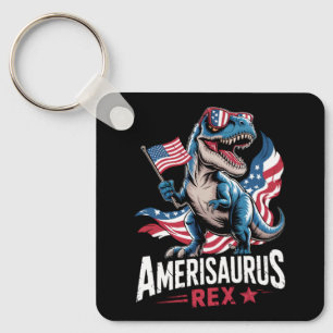 Amerisaurus T Rex Dinosaur 4. Juli US Amerikanisch Schlüsselanhänger