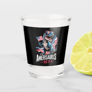 Amerisaurus T Rex Dinosaur 4. Juli US Amerikanisch Schnapsglas