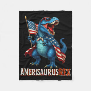 Amerisaurus T Rex Dinosaurier 4. Juli American Fl Fleecedecke