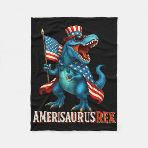 Amerisaurus T Rex Dinosaurier 4. Juli American Fl Fleecedecke
