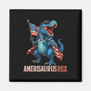Amerisaurus T Rex Dinosaurier 4. Juli American Fl Magnet