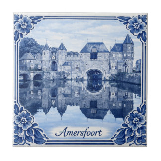 Amersfoorter Keramikfliese im Delft-Blau-Stil