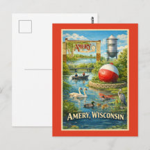 Amery, Wisconsin City of Lakes Souvenir-Trinkbeche