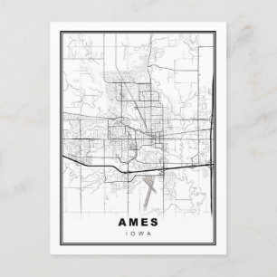 Ames Map Postkarte
