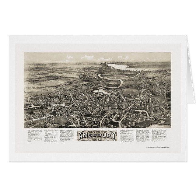 Amesbury, panoramische Karte MAs - 1914 (Vorderseite (Horizontal))
