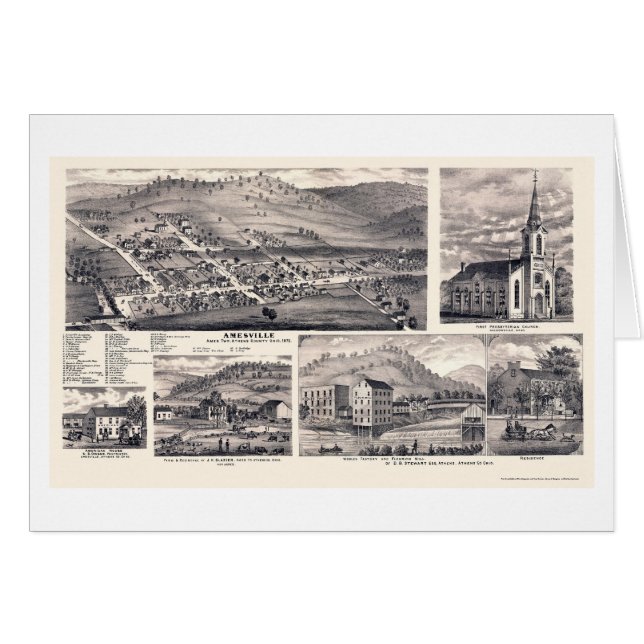 Amesville, panoramische Karte OH- - 1875 (Vorderseite (Horizontal))