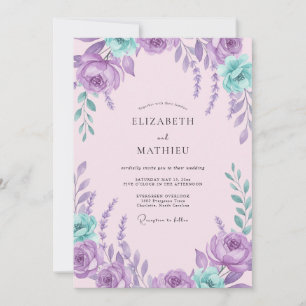 Amethyst Aqua Petal Hochzeit Einladung