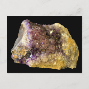 Amethyst auf der Black Background Postkarte