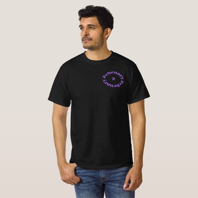Amethyst Birthstone - T - Shirt Februar (Vorne ganz)