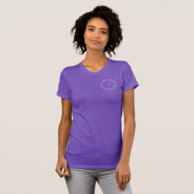 Amethyst Birthstone - T - Shirt Februar (Vorne ganz)