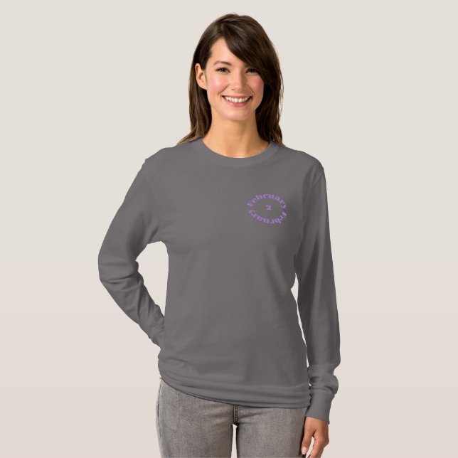 Amethyst Birthstone - T - Shirt Februar (Vorne ganz)