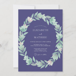 Amethyst-Blatt-Hochzeit Einladung