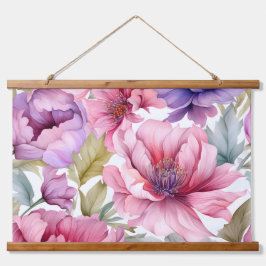 Amethyst Bloom Rhapsody Botanical Wandteppich Mit Holzrahmen