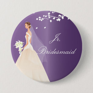 Amethyst Braut-jr.-Brautjungfern-Brautparty-Knopf Button