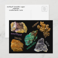 Amethyst Copper Malachite Barite Mica Minerals db2