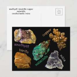 Amethyst Copper Malachite Barite Mica Minerals db2 Postkarte