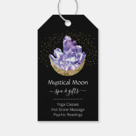 Amethyst Crystal Cluster Gold Crescent Moon Mystic Geschenkanhänger
