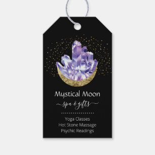 Amethyst Crystal Cluster Gold Crescent Moon Mystic Geschenkanhänger
