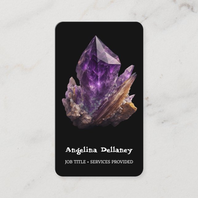Amethyst Crystal Cluster Visitenkarte (Vorderseite)