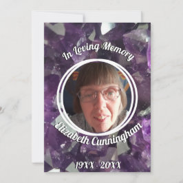 Amethyst Crystal Foto Memorial Program Einladung